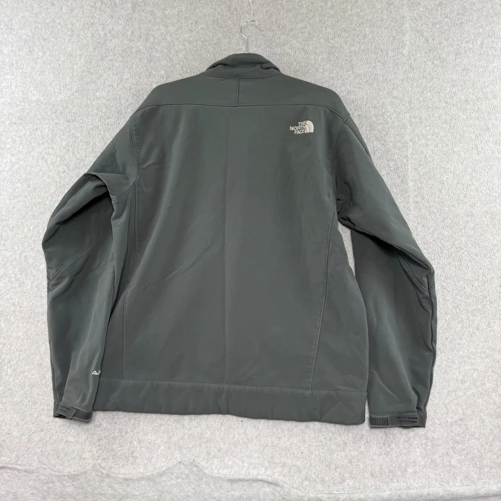 The North Face Apex Bionic Softshell Jacket Mens L Gray Windproof Fleece Lined